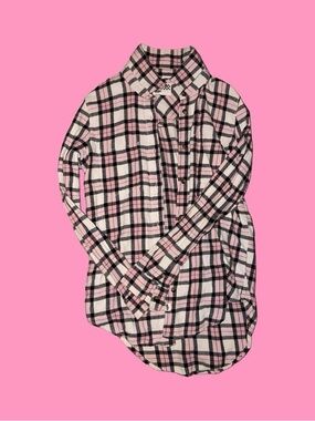 Vans Pink and Black Plaid Button-Down Shirt